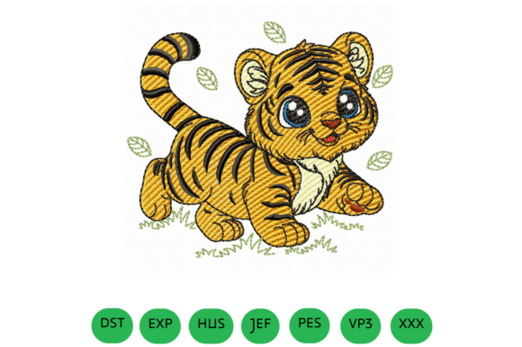 Cute Baby Tiger Embroidery Design File