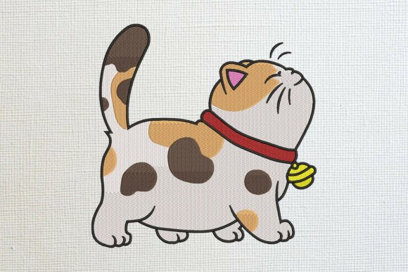 Cute Calico Cat Embroidery Design Review for Small Business Branding