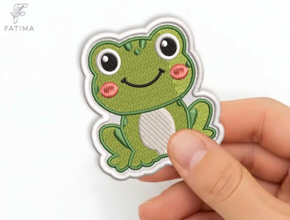 Cute Frog Patch Embroidery