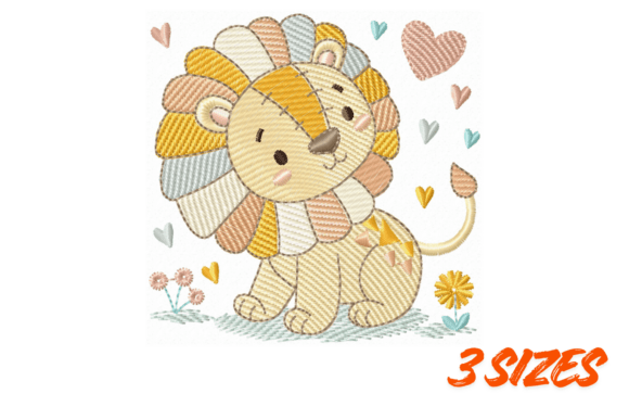 Cute Lion Embroidery for Holiday & Seasonal Crafts