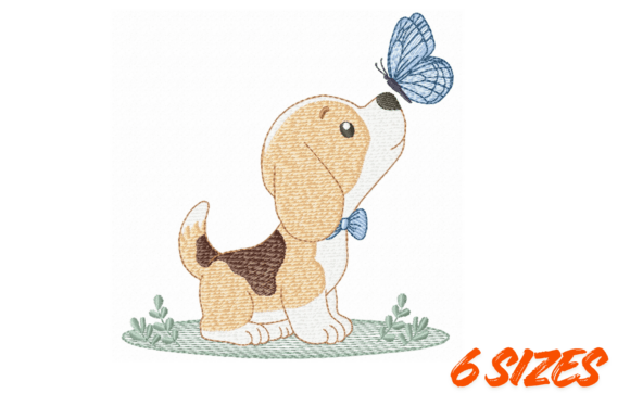 Cute Puppy Butterfly Embroidery Design Review for Business Use