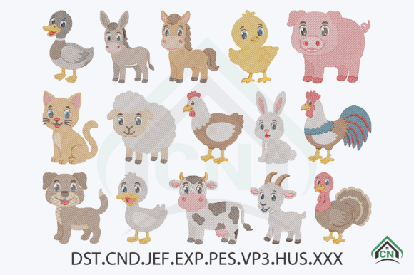 Farm Animals Embroidery Design