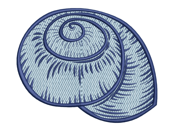 Spiral Sea Shell Embroidery Design: A Coastal Charm for Craft Fair Sellers